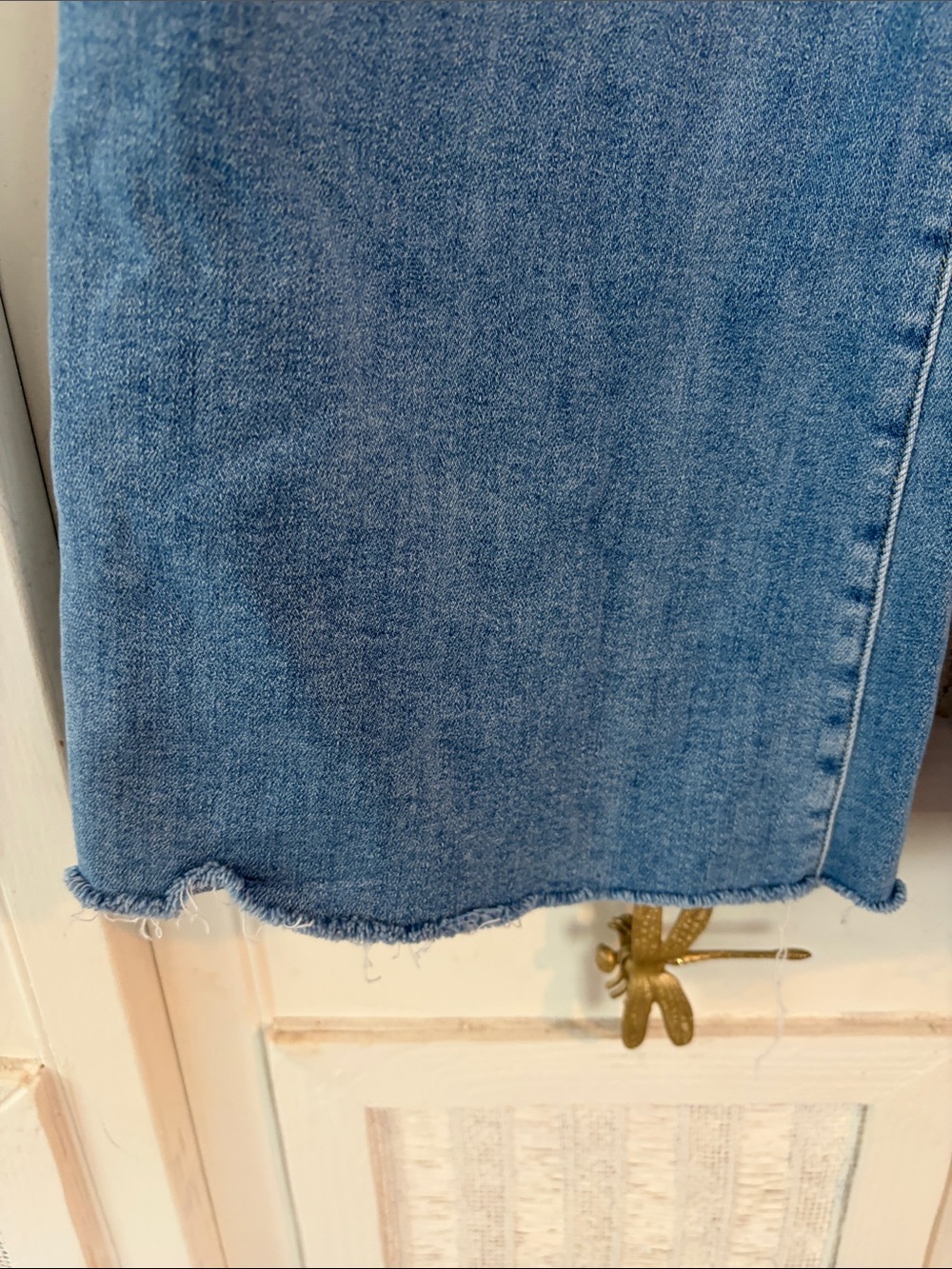 Frank & Eileen Galway Wide Leg Jeans Light Wash Raw Hem Size 25 Made in USA - Picture 5 of 10